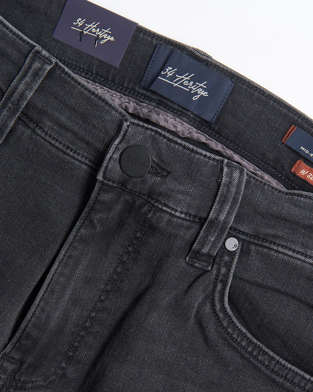 Dark Smoke Refined ' Cool' Fit Slim Stretch Jeans - Image 6