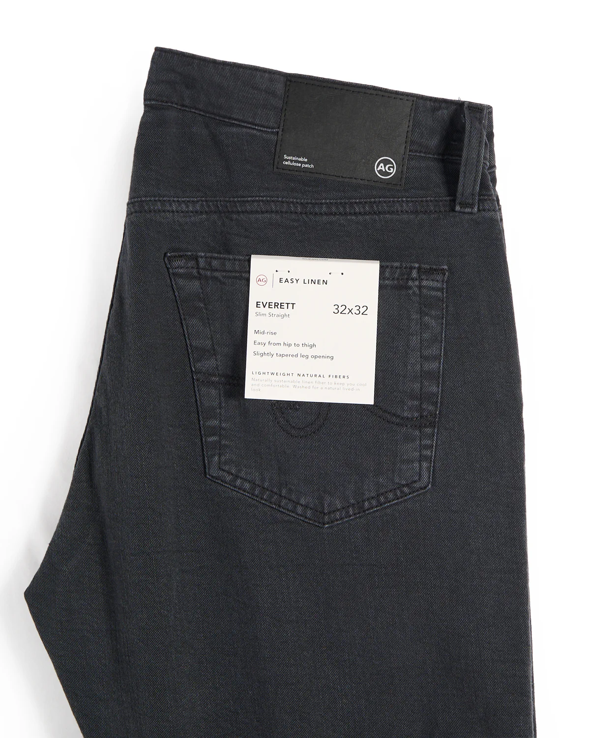Everett Sulfur Antique Black Cotton & Linen Jeans - Image 5