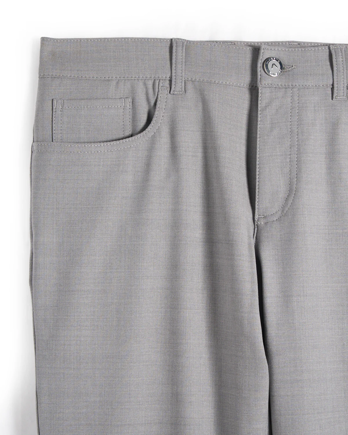 Grey Performance Wool Mix Dressy 5 Pocket Pants - Image 4