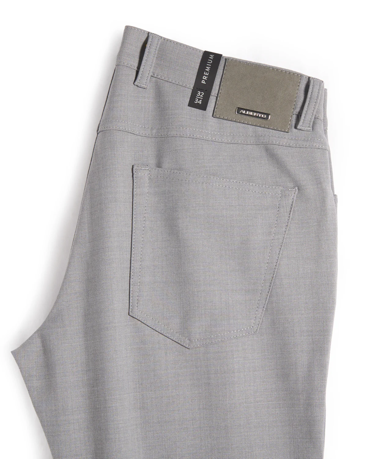 Grey Performance Wool Mix Dressy 5 Pocket Pants - Image 5