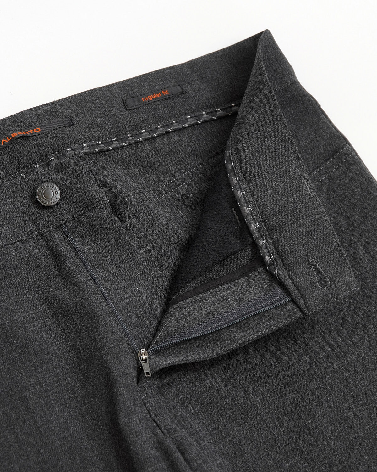 Grey 'Pipe' Regular Slim Fit Ceramica 5 Pocket Tech Dress Pants - Image 3