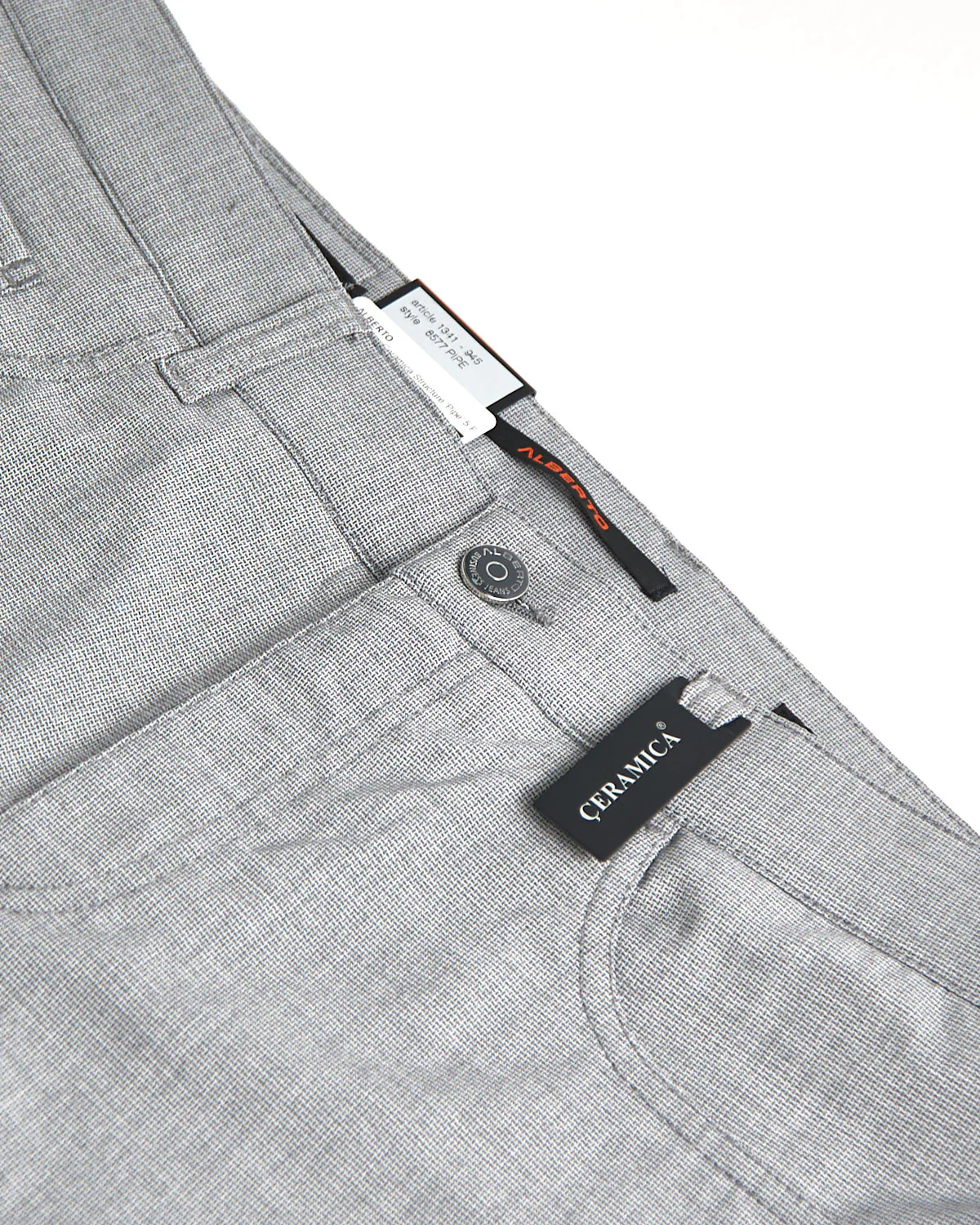 Light Grey Ceramica Structure 'Pipe' 5 Pocket Pants - Image 4