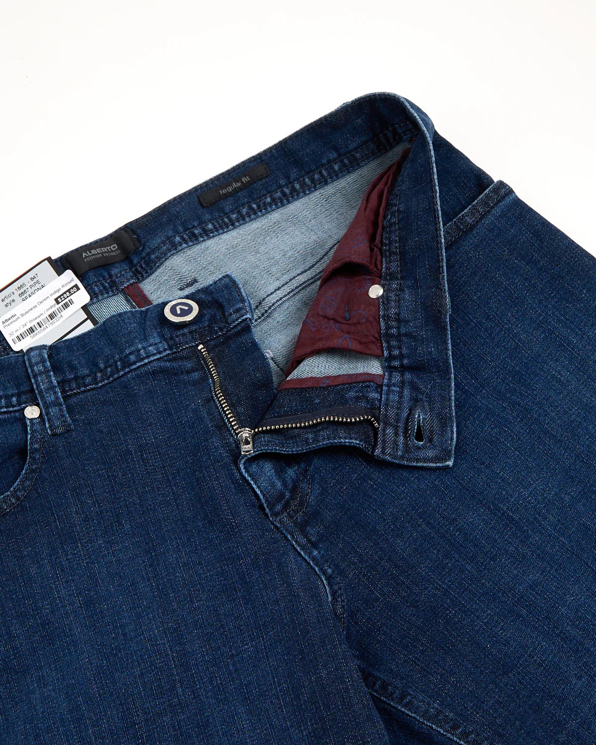 Premium Business Denim Indigo Rinsed Stretch Jeans - Image 2