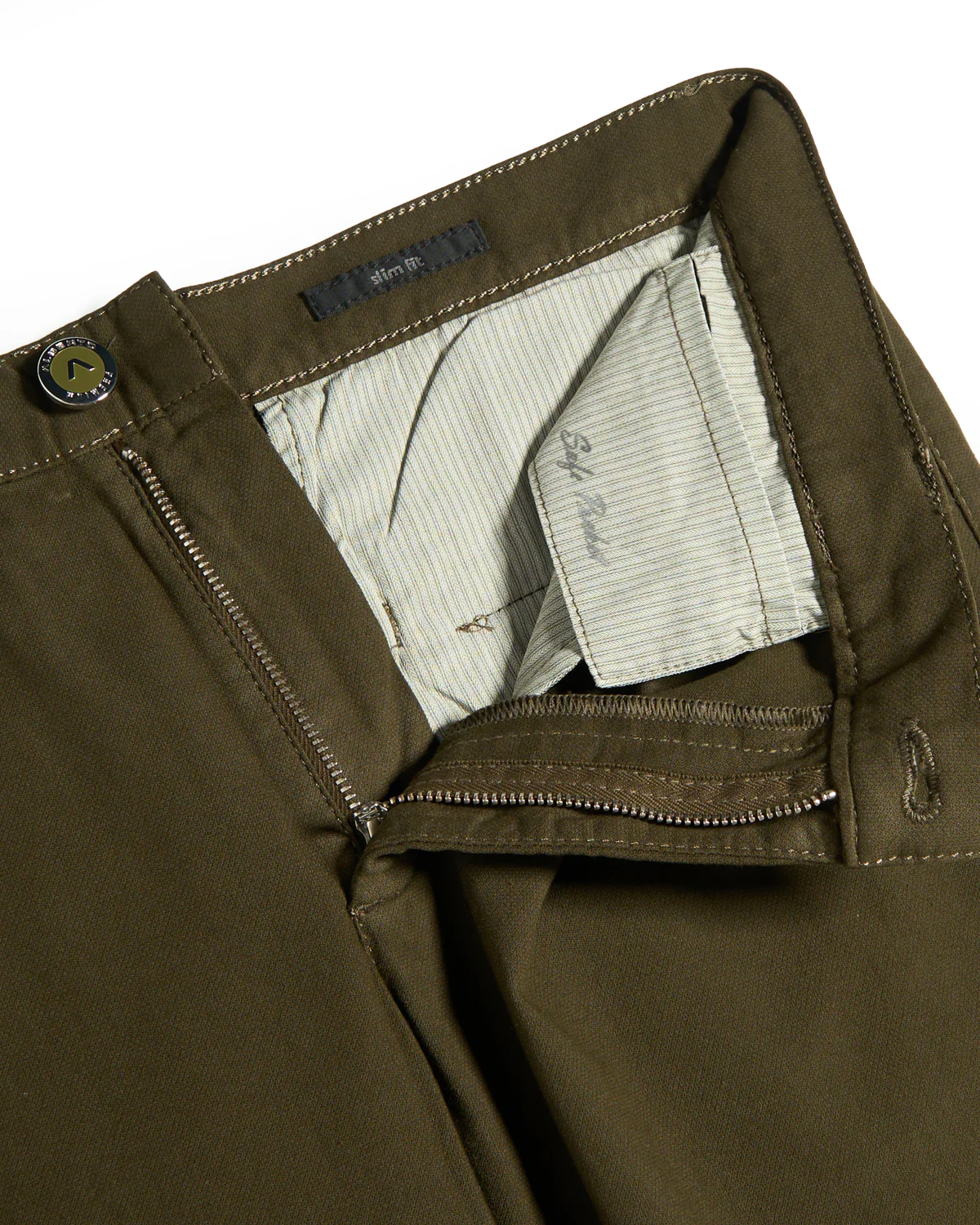 Textured Cotton Stretch Slim Fit Trousers - Image 2