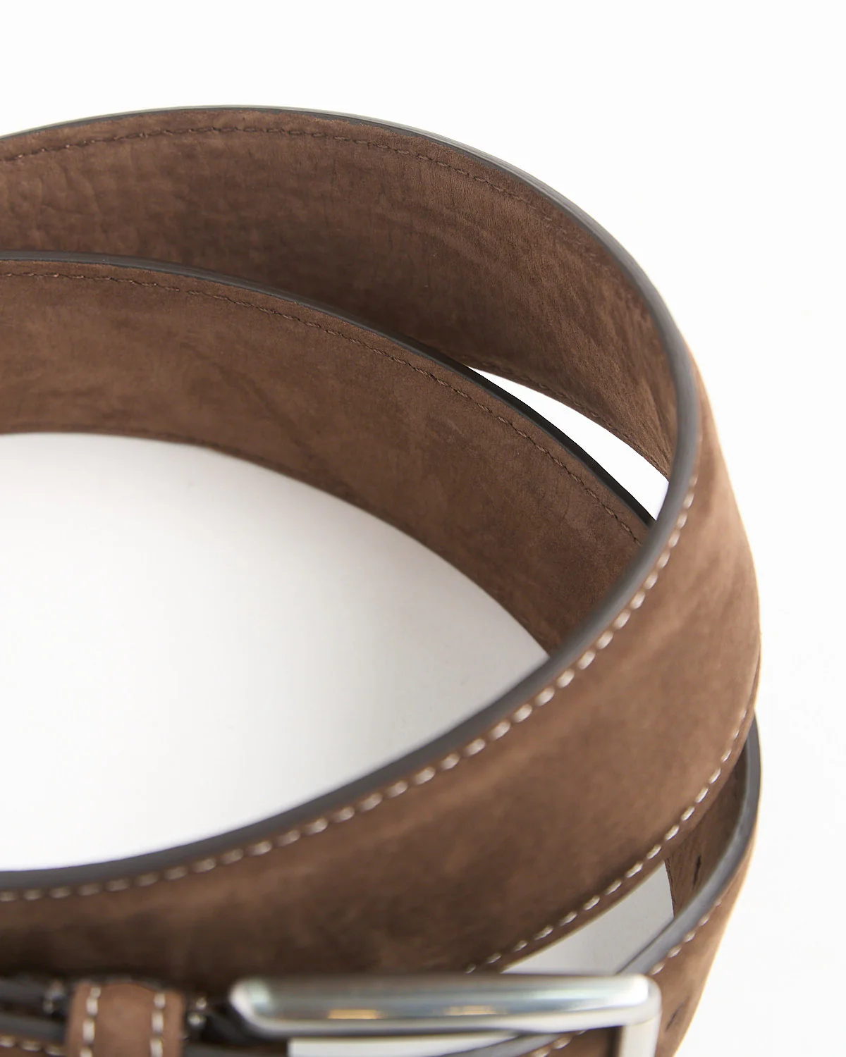 Contrast Stitch Ultra Soft Suede Nubuck Belt - Image 3