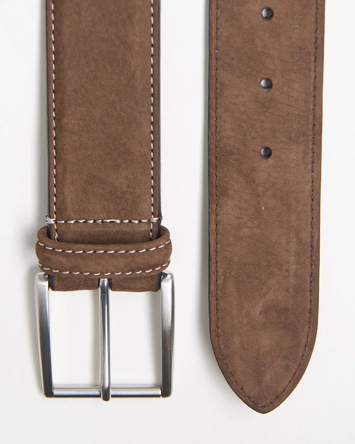 Contrast Stitch Ultra Soft Suede Nubuck Belt - Image 4