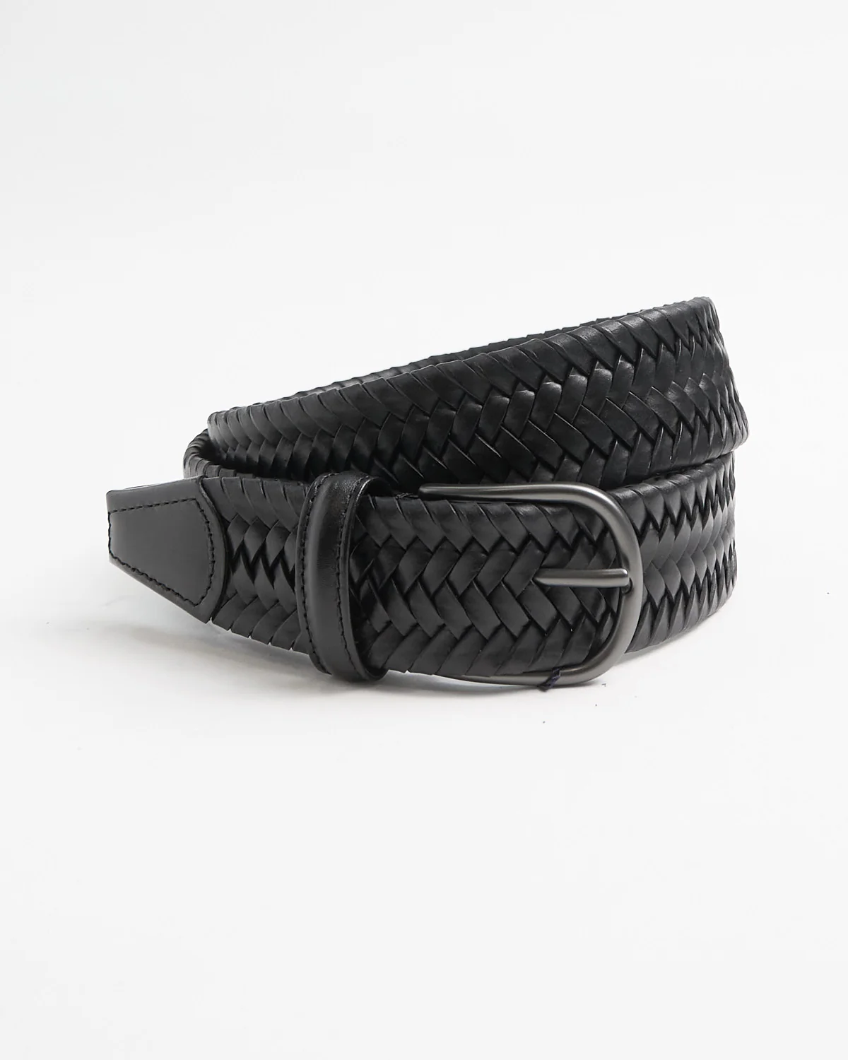 Stretch Leather Braided Dress Belt