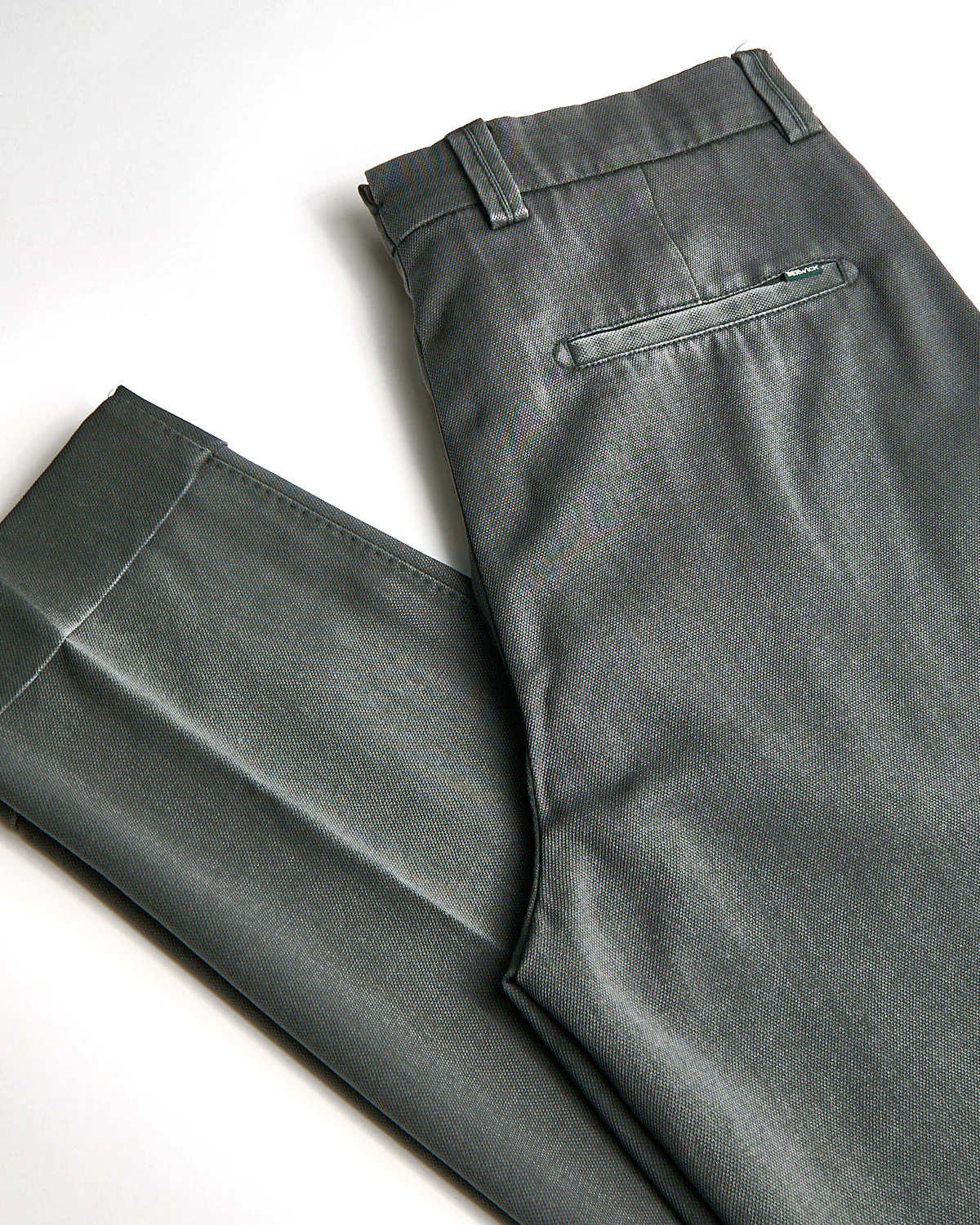 Olive Green 'Chaia' Relaxed Fit Frosted Wool Trousers - Image 6