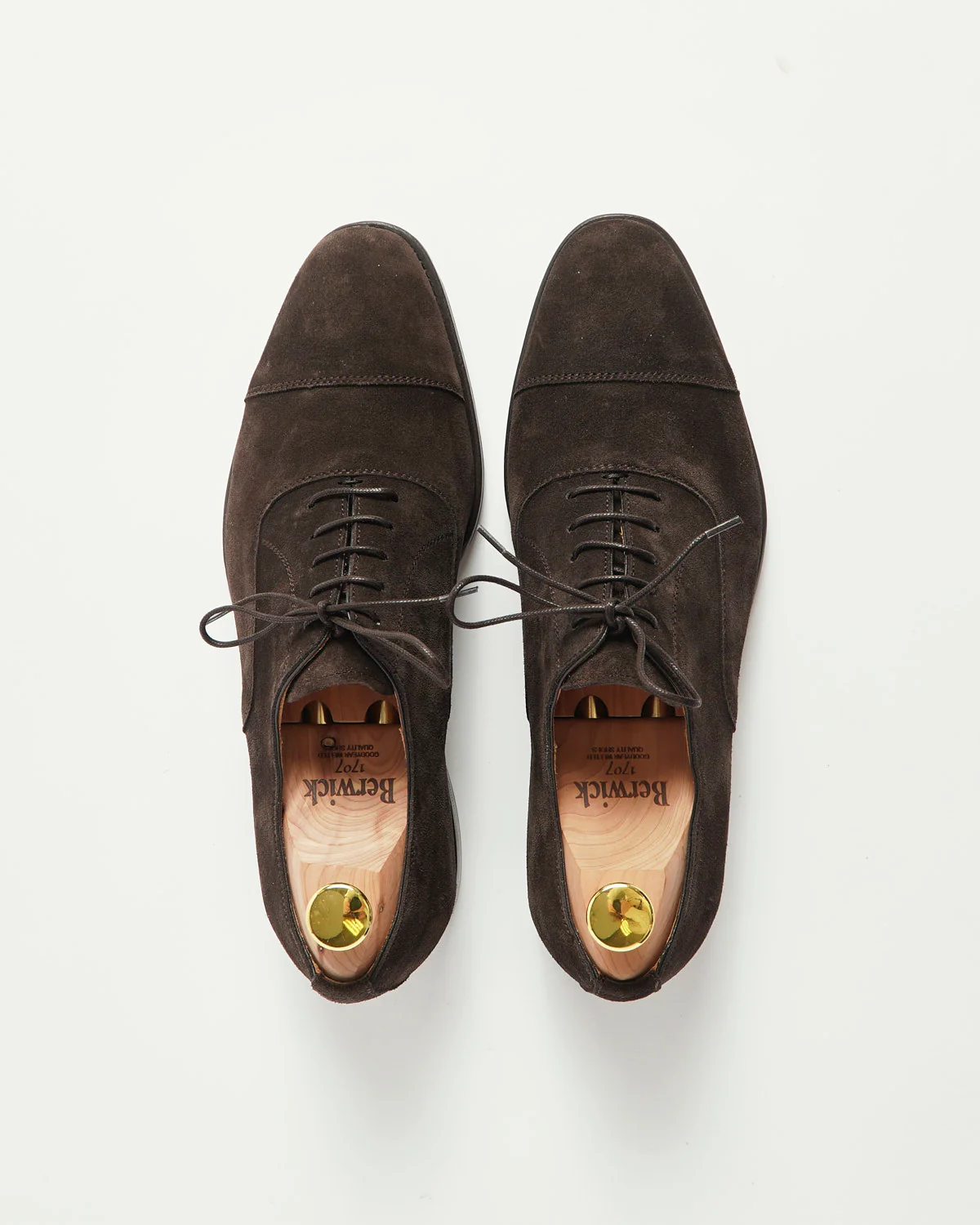 Chocolate Brown Suede Cap Toe Oxford Dress Shoe - Image 3