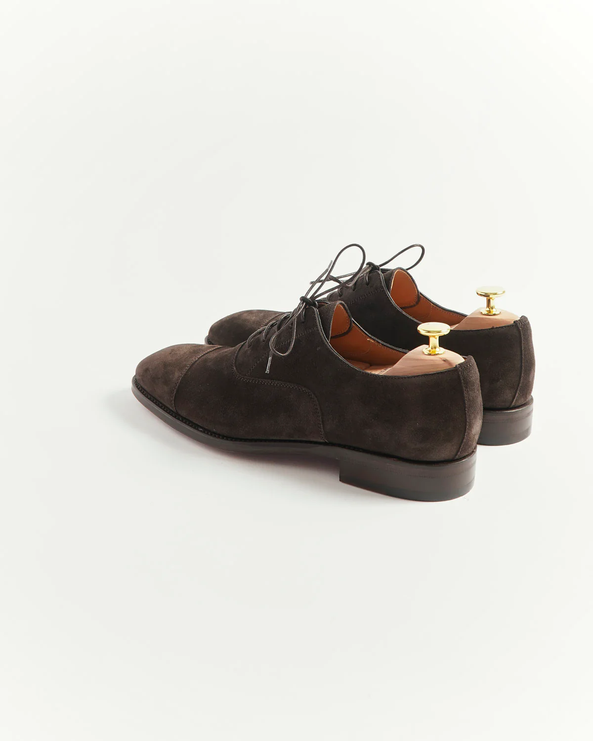 Chocolate Brown Suede Cap Toe Oxford Dress Shoe - Image 4