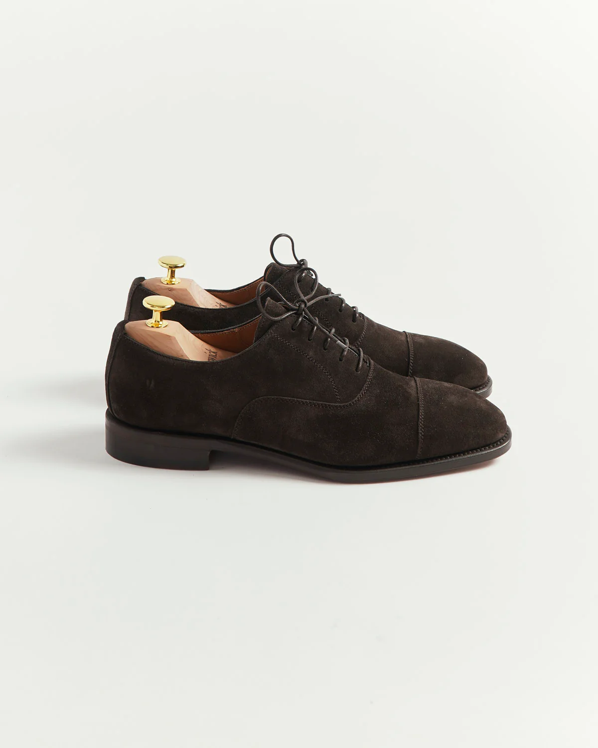 Chocolate Brown Suede Cap Toe Oxford Dress Shoe - Image 6