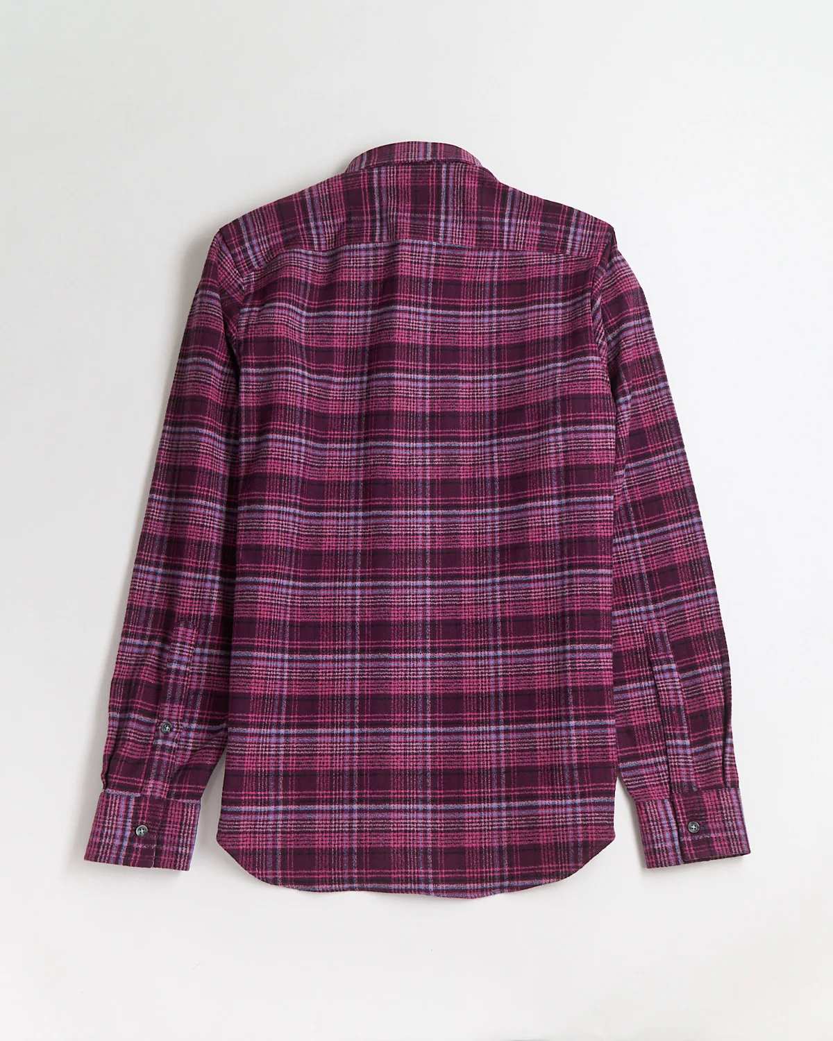 'Mammoth Flannel' Aubergine Plaid Crepe Flannel Shirt - Image 4