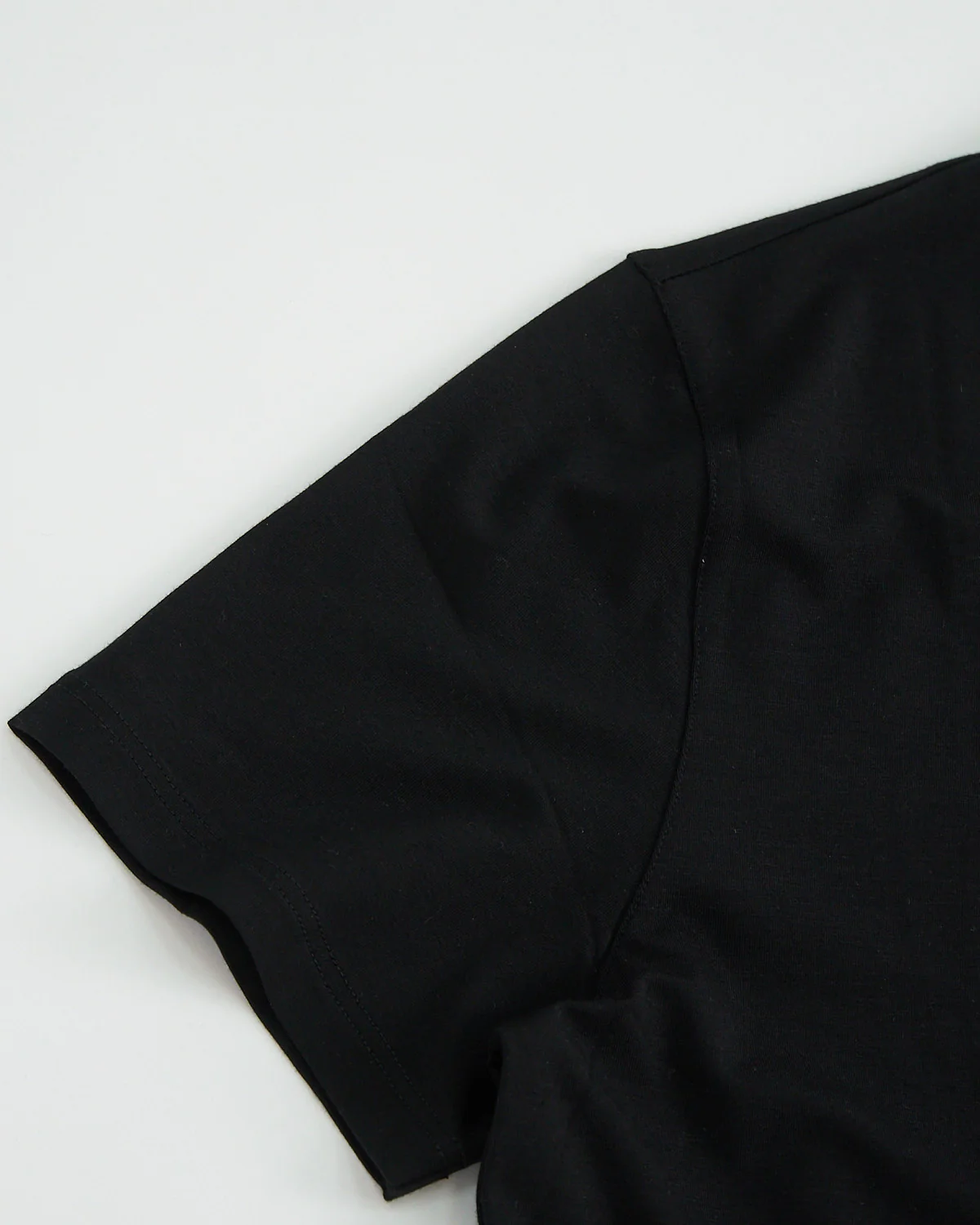 Micro Modal Basel Solid Black Crew Neck T-Shirt - Image 5