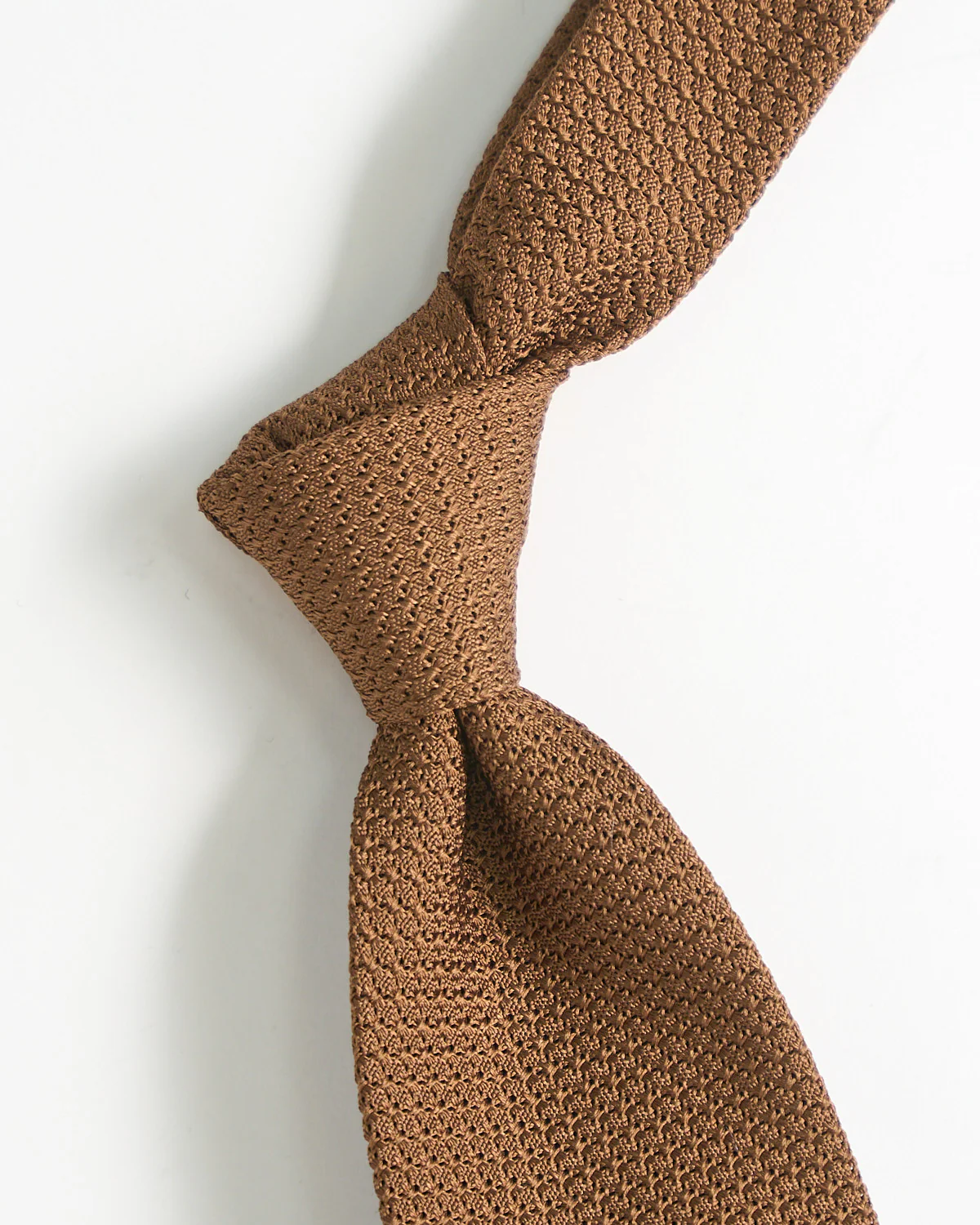 Dark Tan Silk Grenadine Garsa Grossal Tie - Image 2