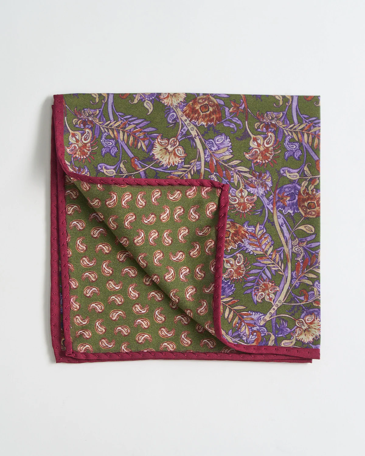 Floral/Paisley Silk Double Sided Pocket Square