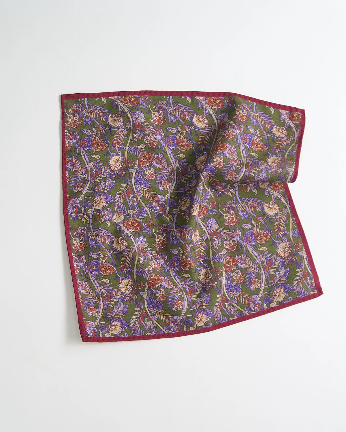 Floral/Paisley Silk Double Sided Pocket Square - Image 3