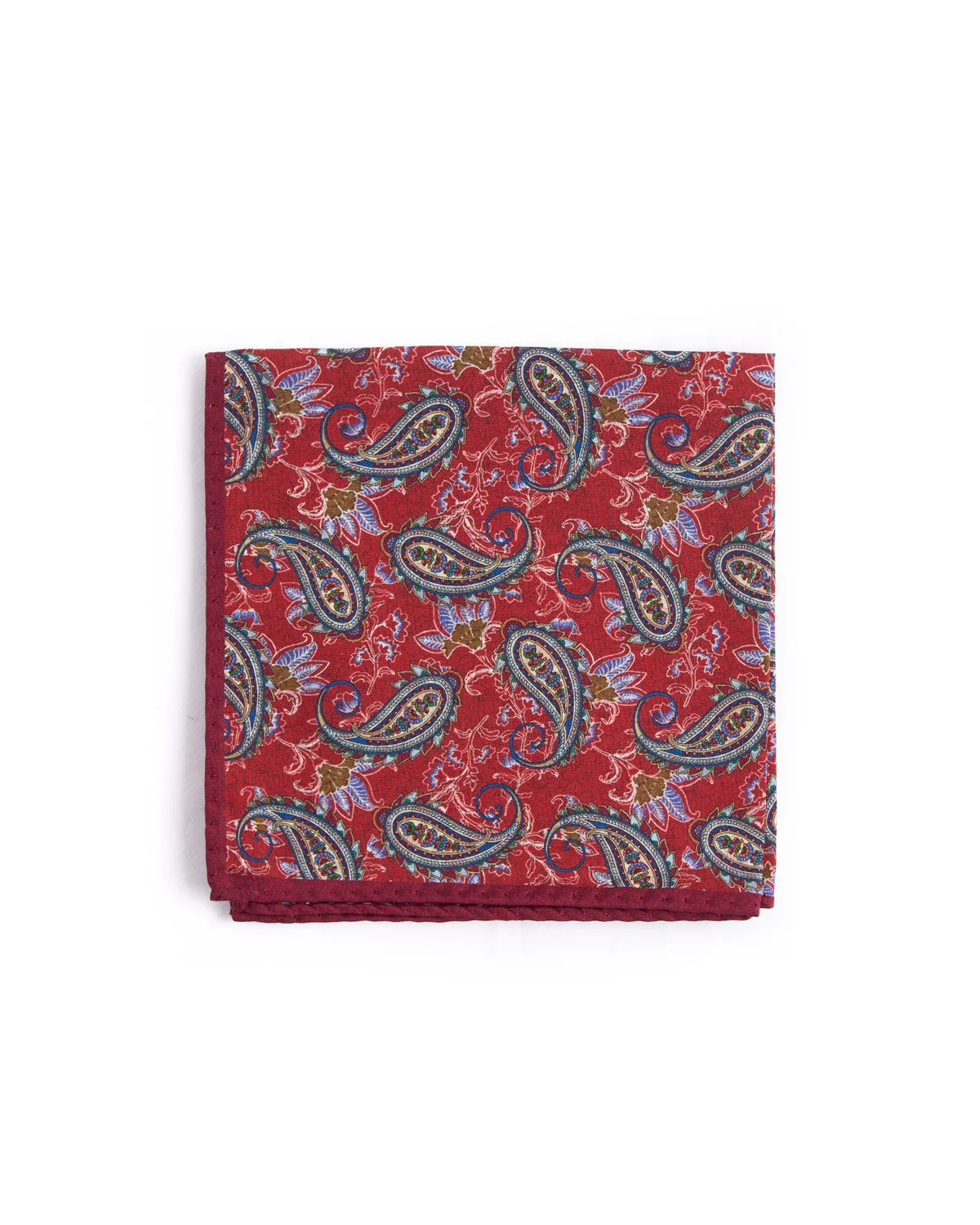Silk Double Printed Floral/Paisley Pocket Square