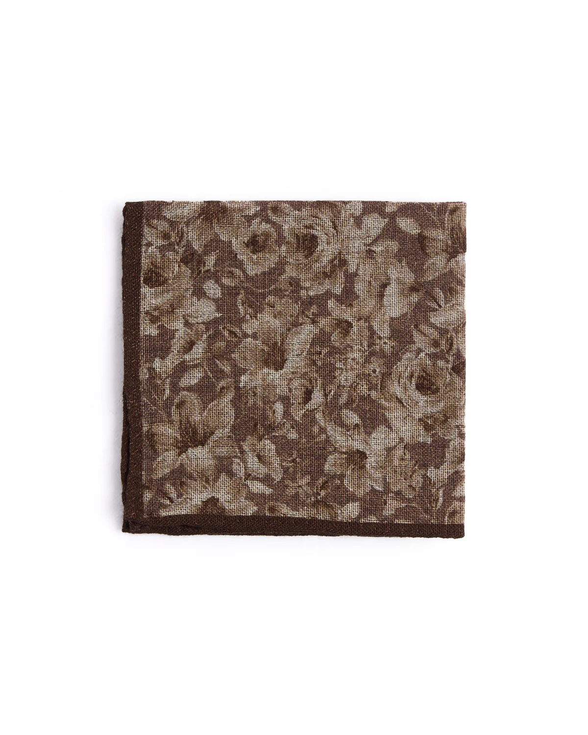 Wool Double Printed Floral/Glencheck Pocket Square