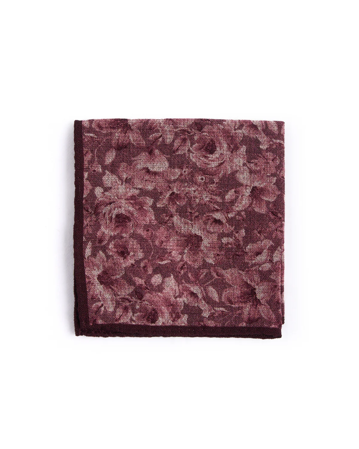 Wool Double Printed Floral/Glencheck Pocket Square