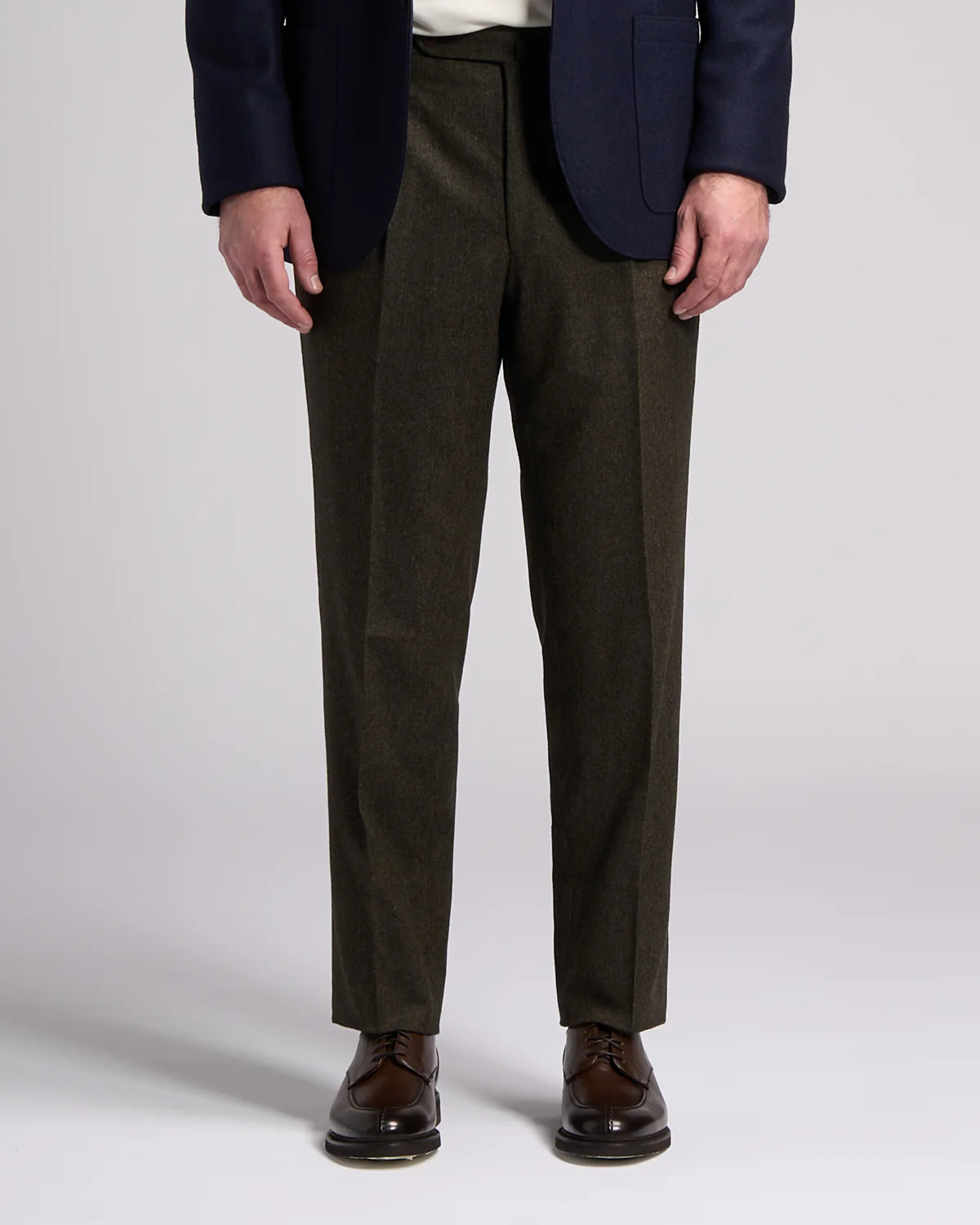 Melange Homespun Wool Blend Double Pleated Dress Pant