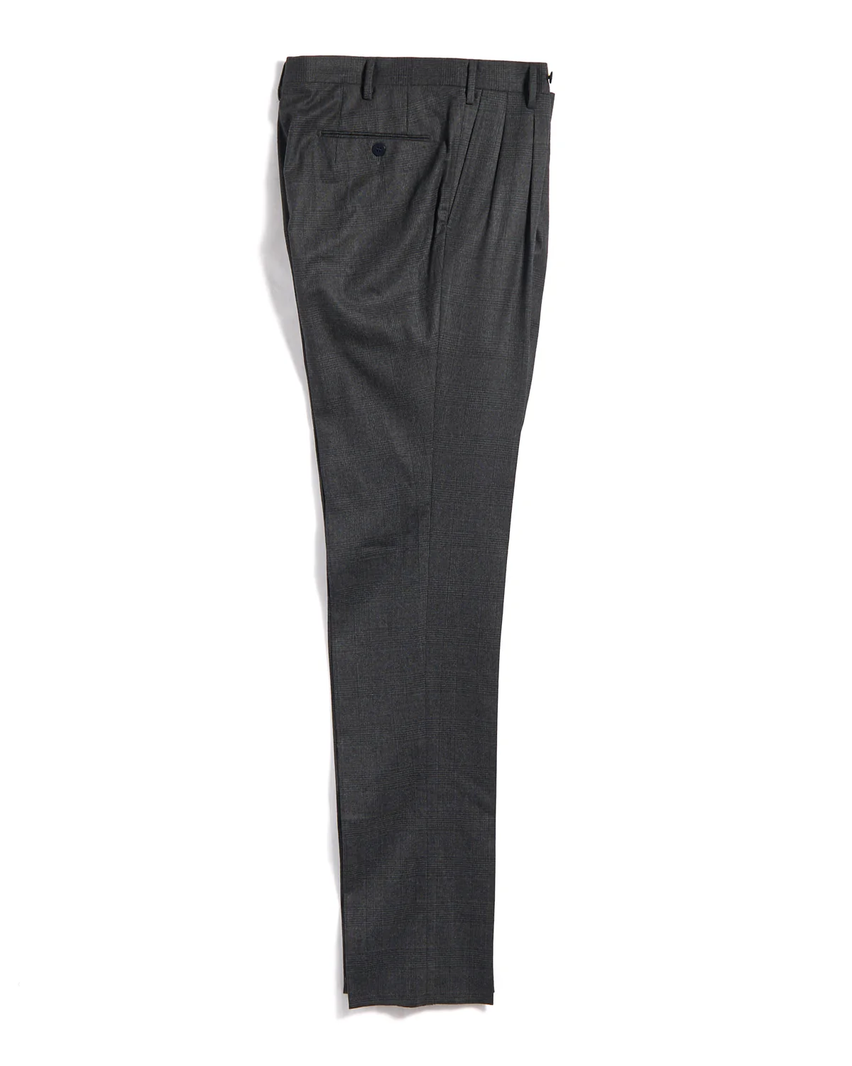 Prince Of Wales Super 120's Light Flannel Double Pleated Dress Pants - Image 5