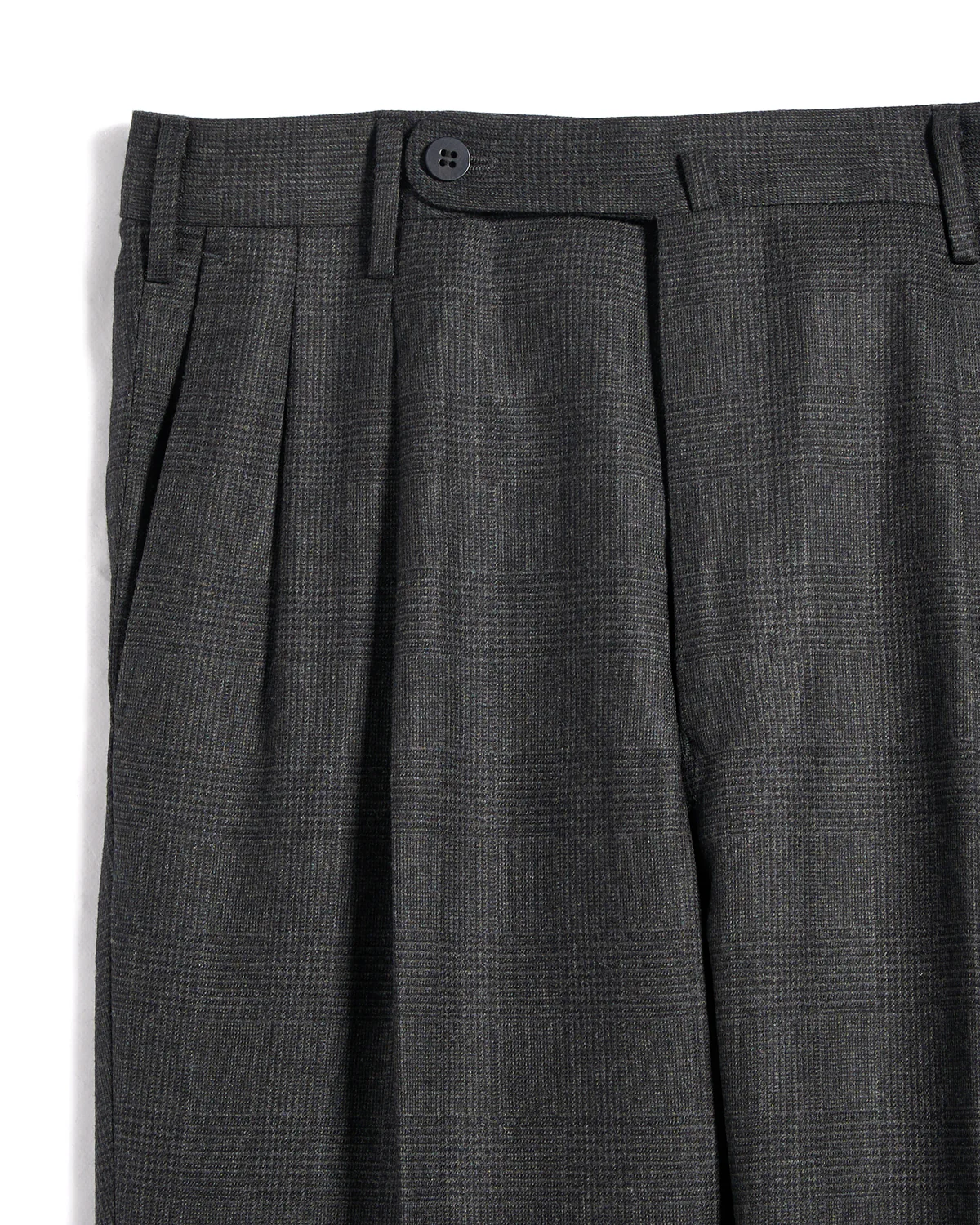 Prince Of Wales Super 120's Light Flannel Double Pleated Dress Pants - Image 6