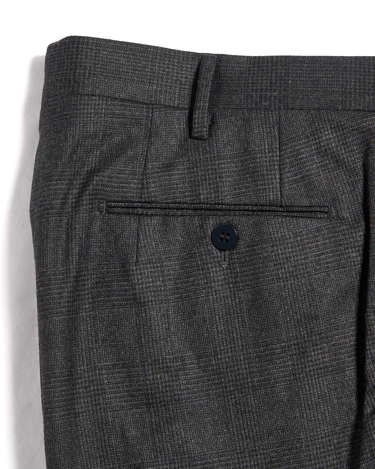 Prince Of Wales Super 120's Light Flannel Double Pleated Dress Pants - Image 7