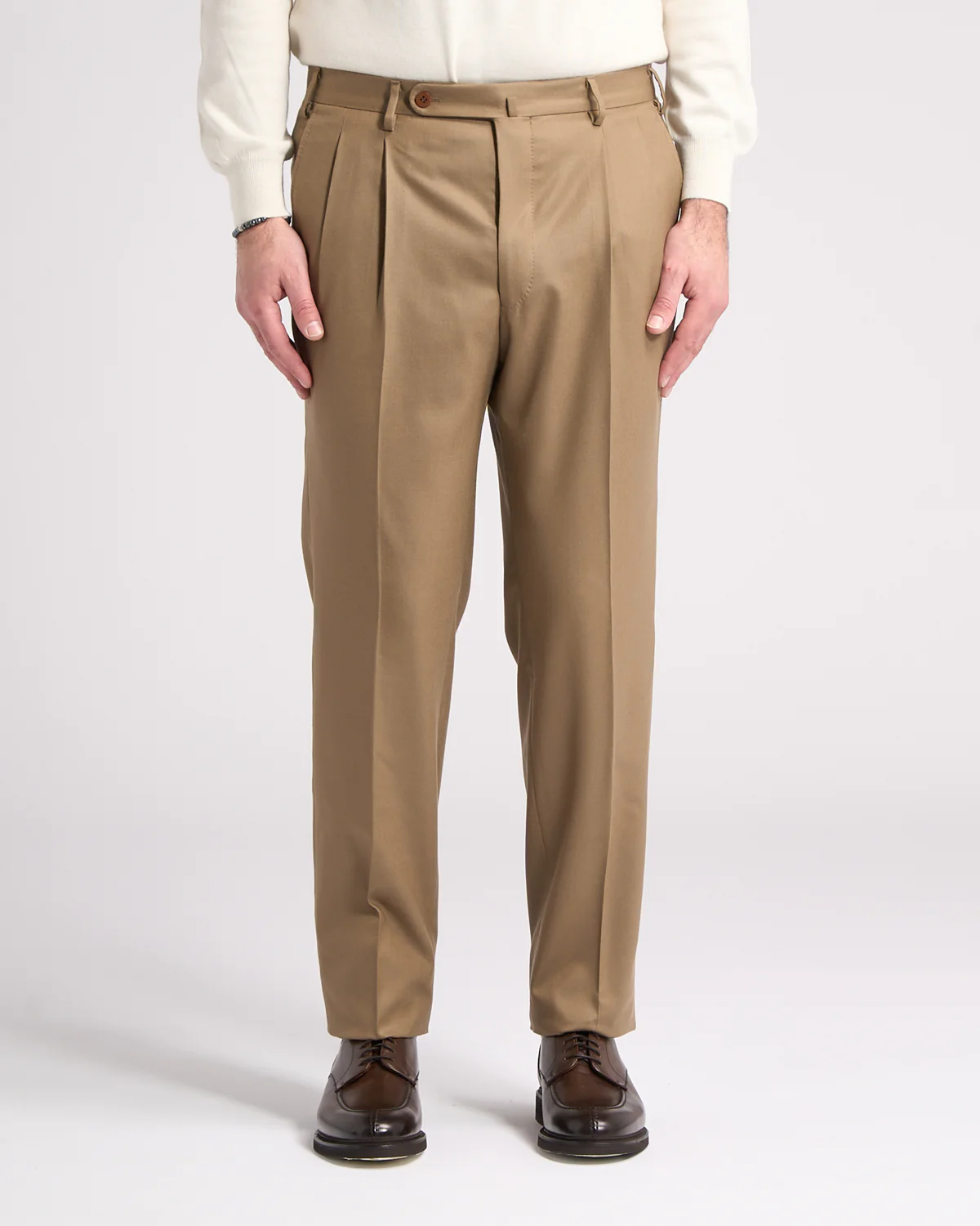 Super 120's Light Flannel Double Pleated Dress Pants