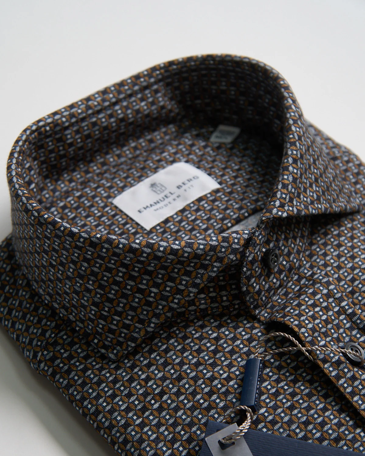 Modern Fit 'Premium Jersey' Neat Pattern Stretch Knit Shirt - Image 2