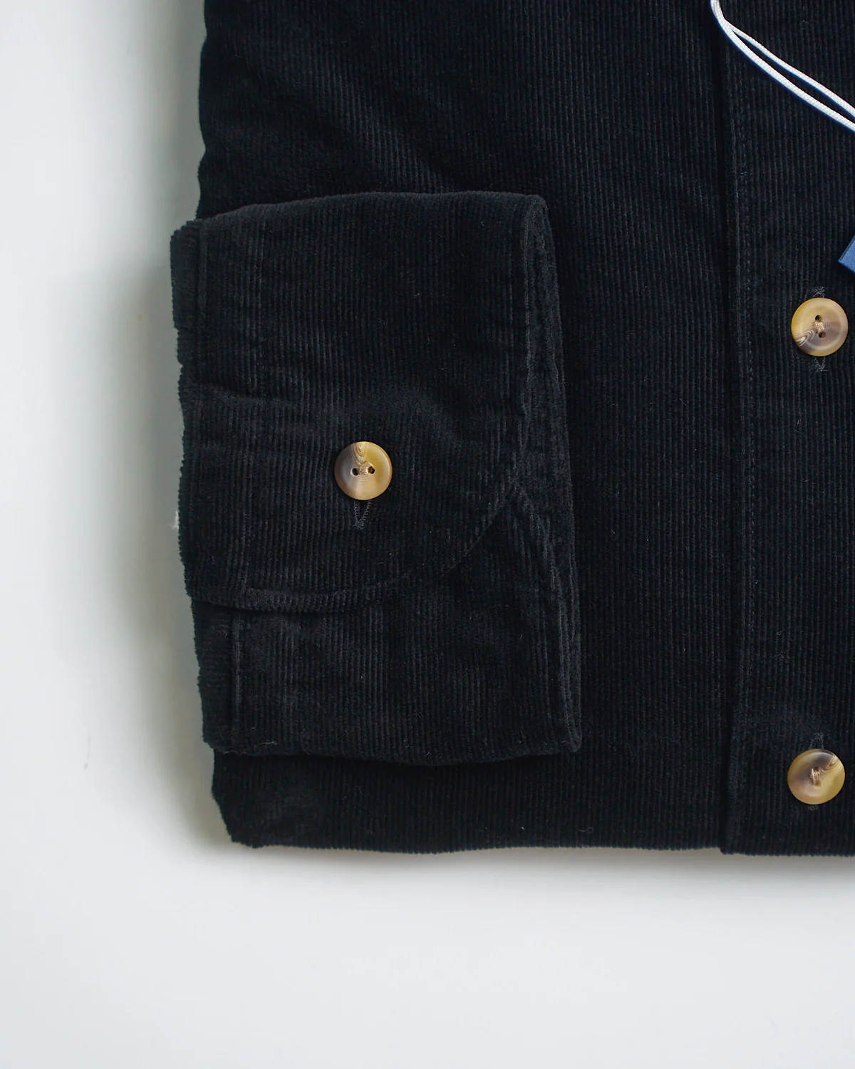 Black Fine Whale Corduroy Contemporary Shirt - Image 2