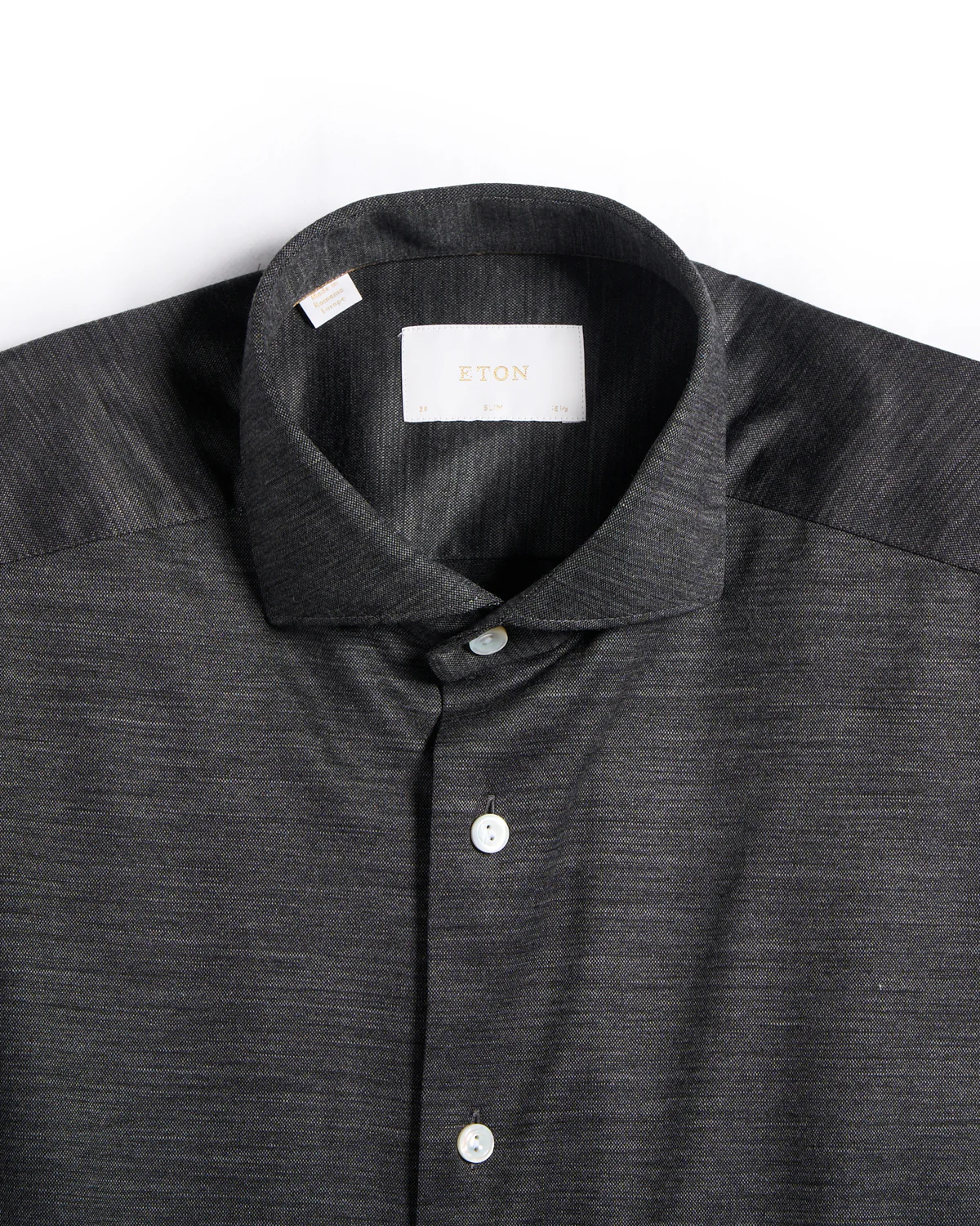 Charcoal Grey Merino Slim Jersey Shirt - Image 4
