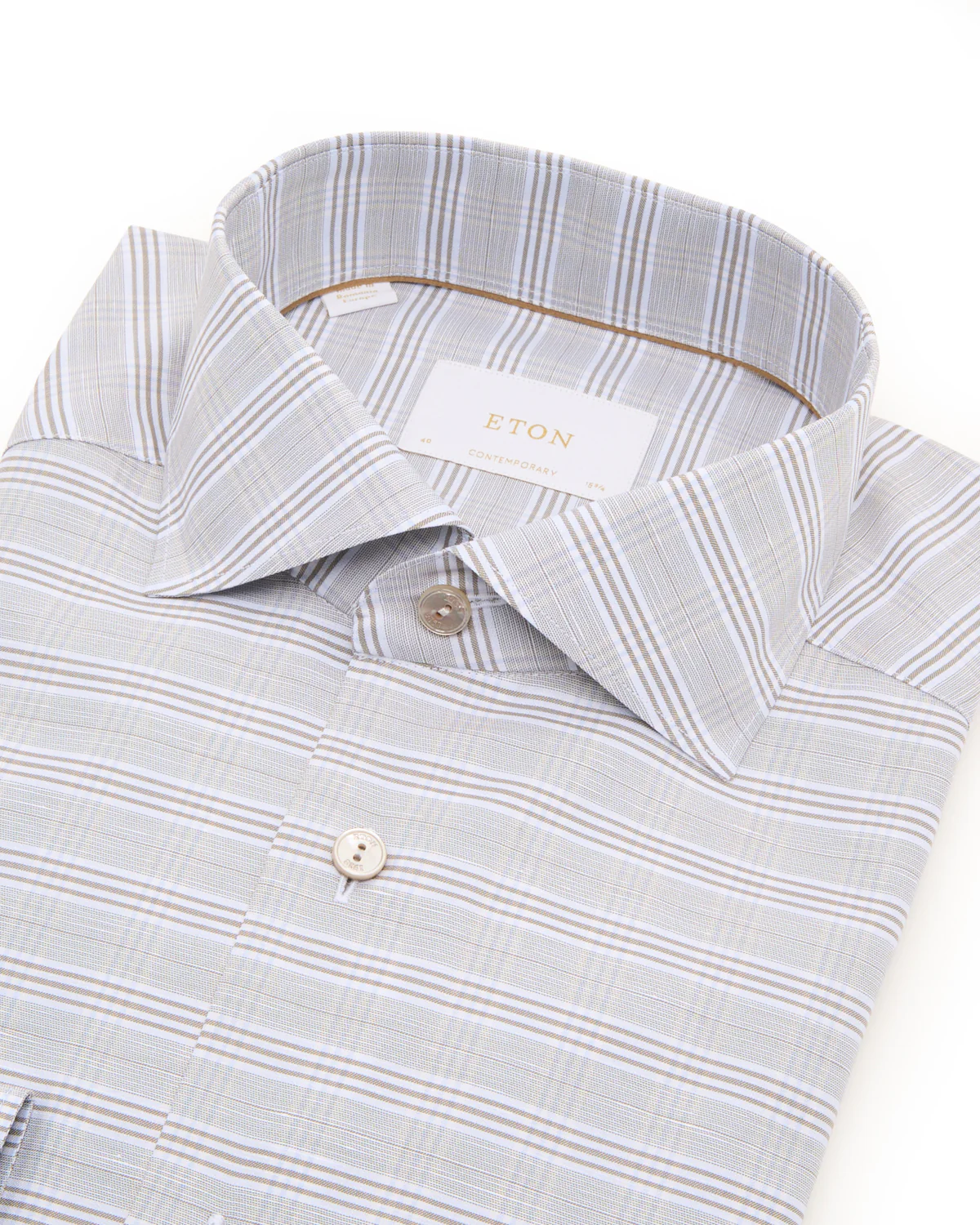 Check Cotton 7 Linen Contemporary Shirt - Image 2