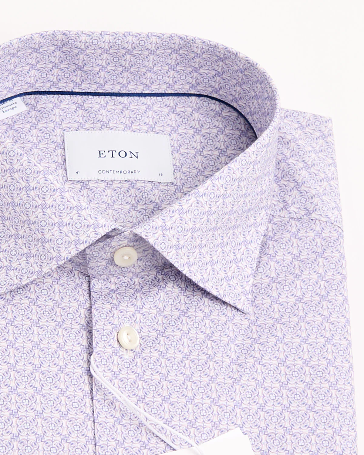 Contemporary Pink Geometric Signature Twill Shirt - Image 3