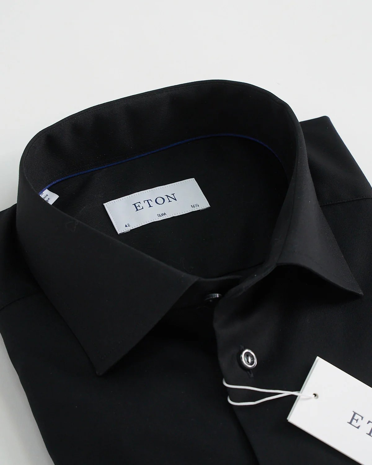 Signature Twill Black Slim Dress Shirt - Image 3