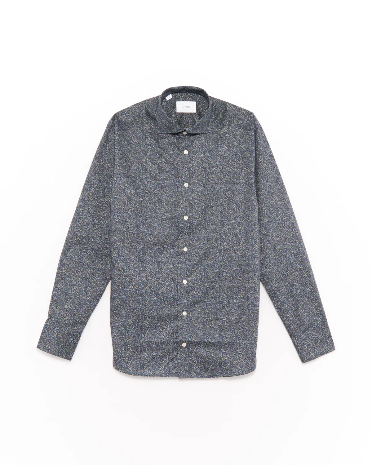 Slim Fit Tonal Ornamental Print Shirt