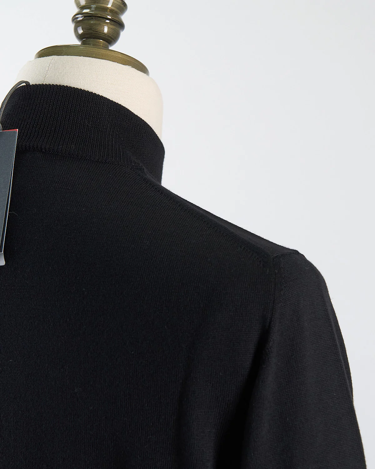 Black 12 Gauge Quarter Zip Wool Sweater - Image 11