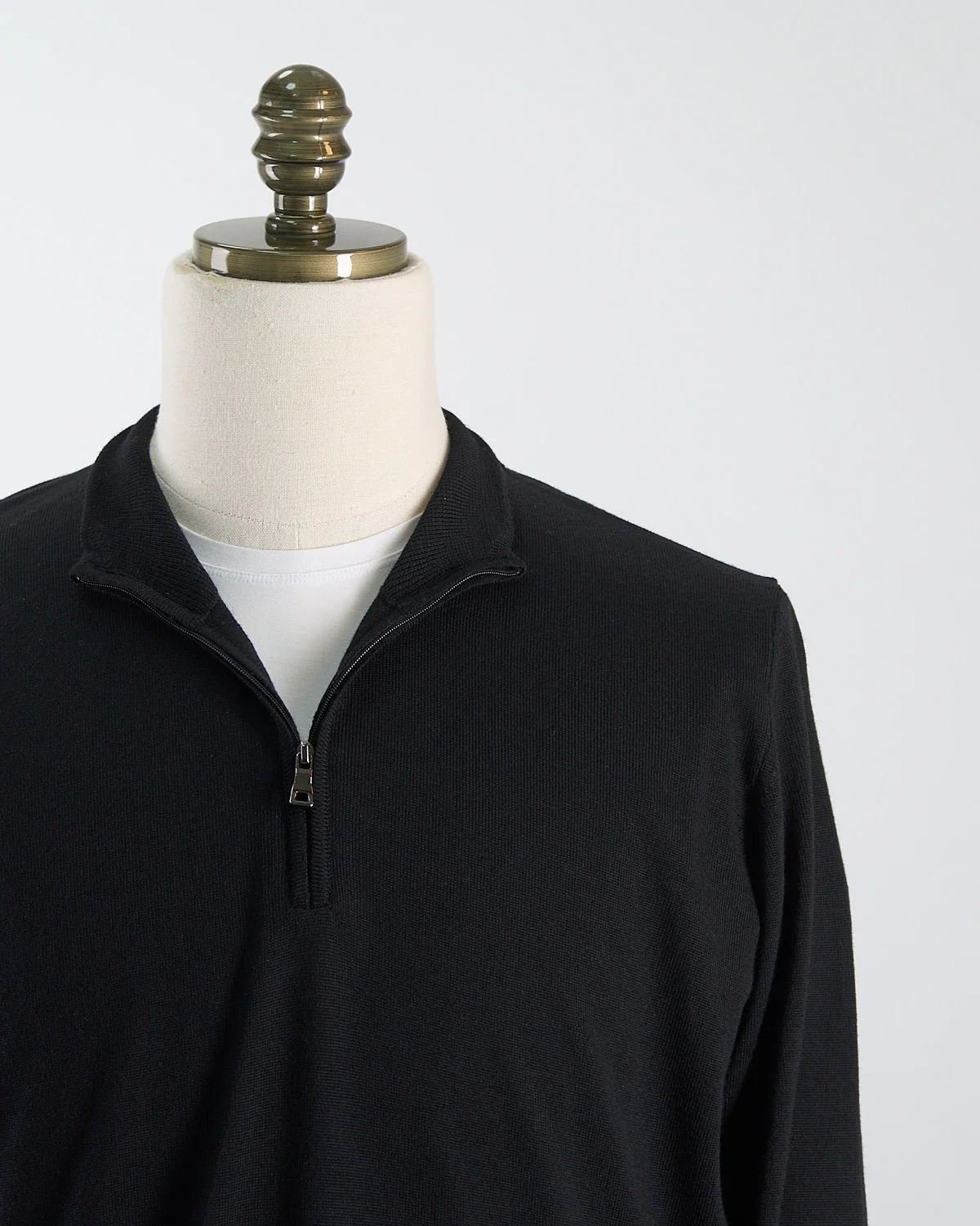 Black 12 Gauge Quarter Zip Wool Sweater - Image 12