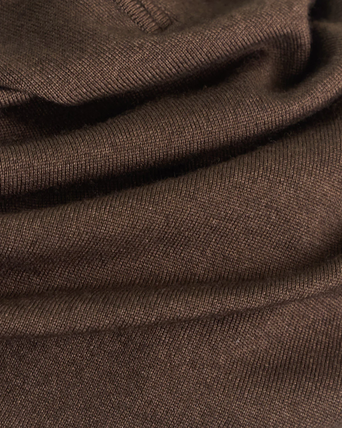 Chocolate 12 Gauge Quarter Zip Frosted Garment Dyed Wool Sweater - Image 6