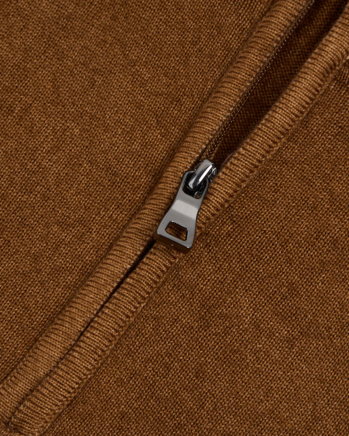 Cognac 12 Gauge Quarter Zip Frosted Garment Dyed Wool Sweater - Image 5