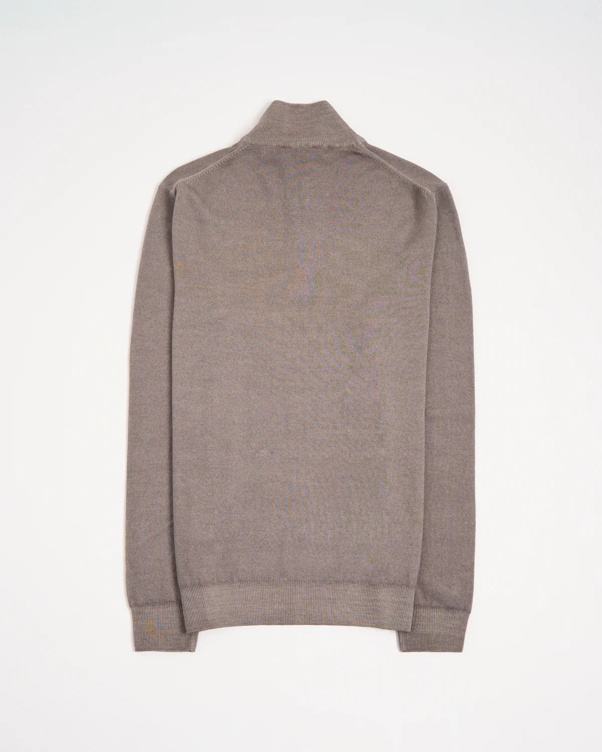 Oatmeal 12 Gauge Quarter Zip Frosted Garment Dyed Wool Sweater - Image 3