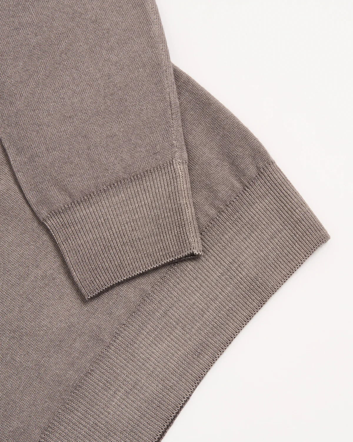Oatmeal 12 Gauge Quarter Zip Frosted Garment Dyed Wool Sweater - Image 4