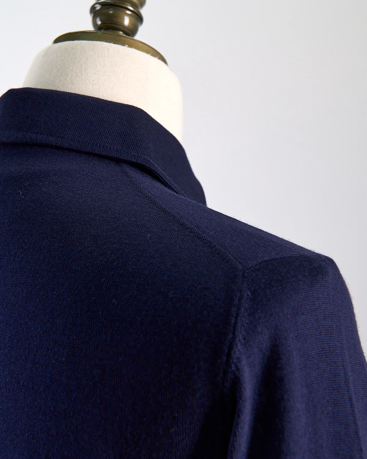 Elegant Stand-Up Collar Long Sleeve Fine Merino Polo - Image 4