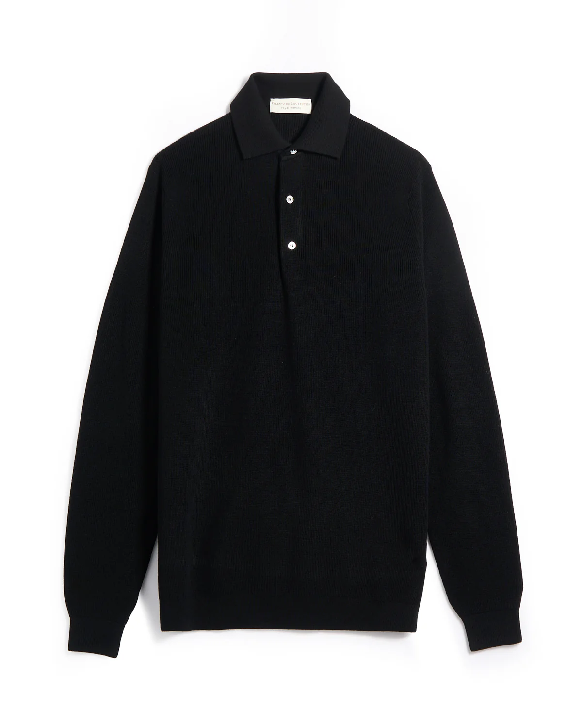 Liquid Jersey Wool Elevated Long Sleeve Polo