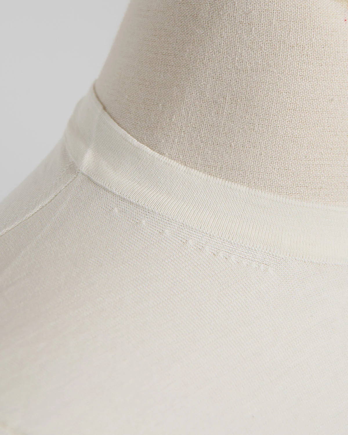 Off White Straight Bottom Fine Knit Crewneck T-Shirt - Image 7