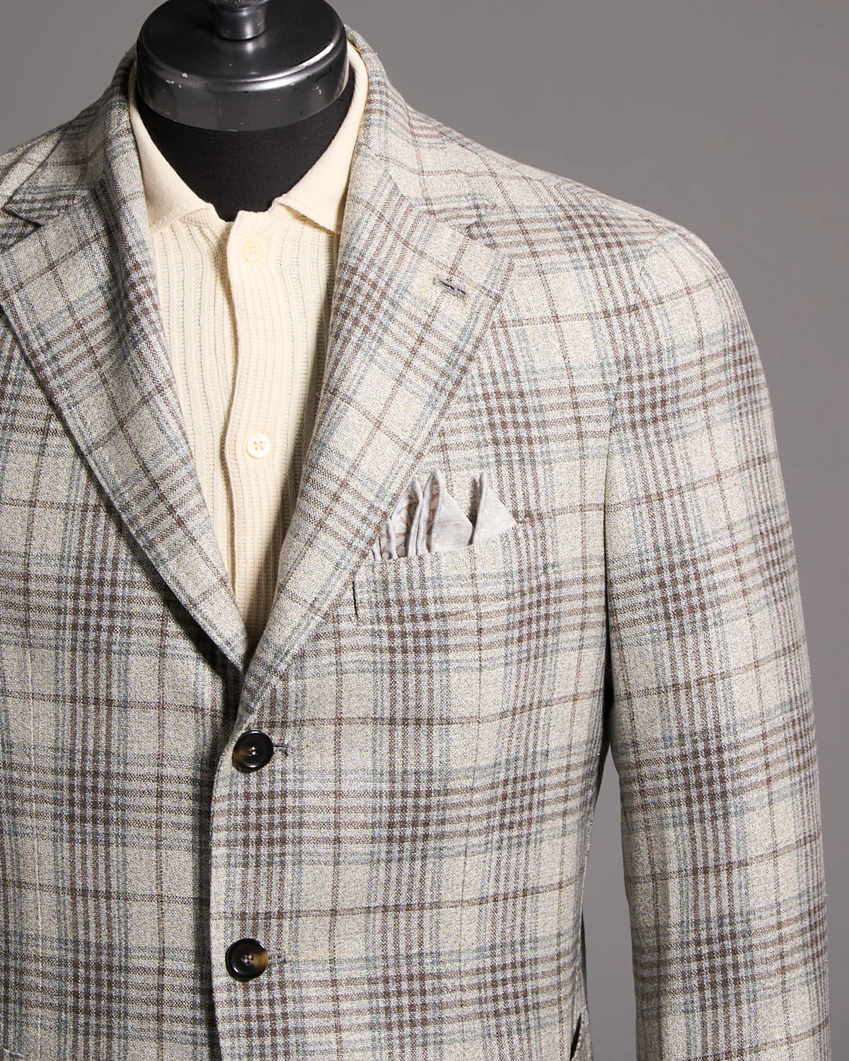 Salina Silk & Wool Hopsack Check Neopolitan Jacket - Image 2