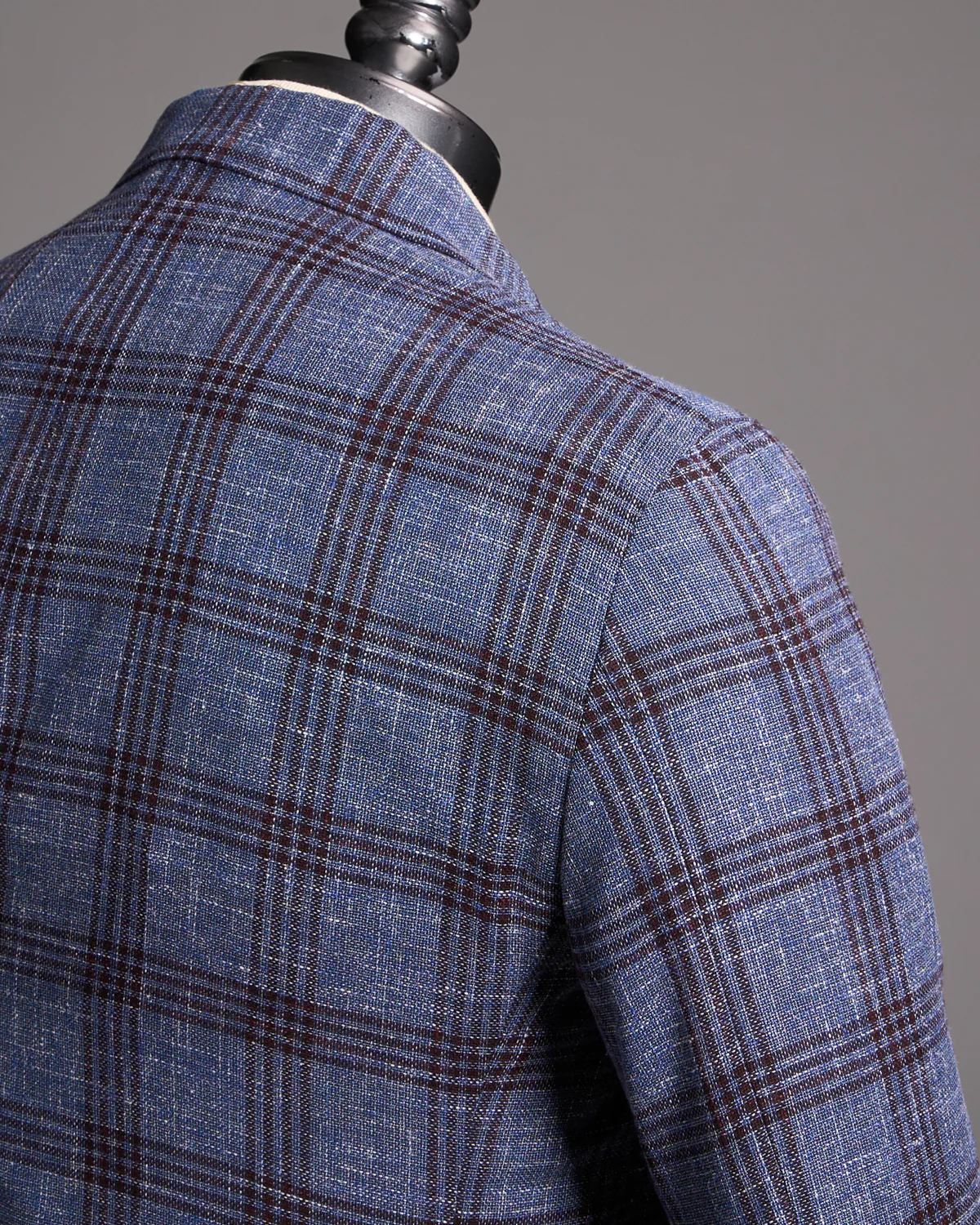 Salina Wool Cotton & Linen Hopsack Check Neopolitan Jacket - Image 4