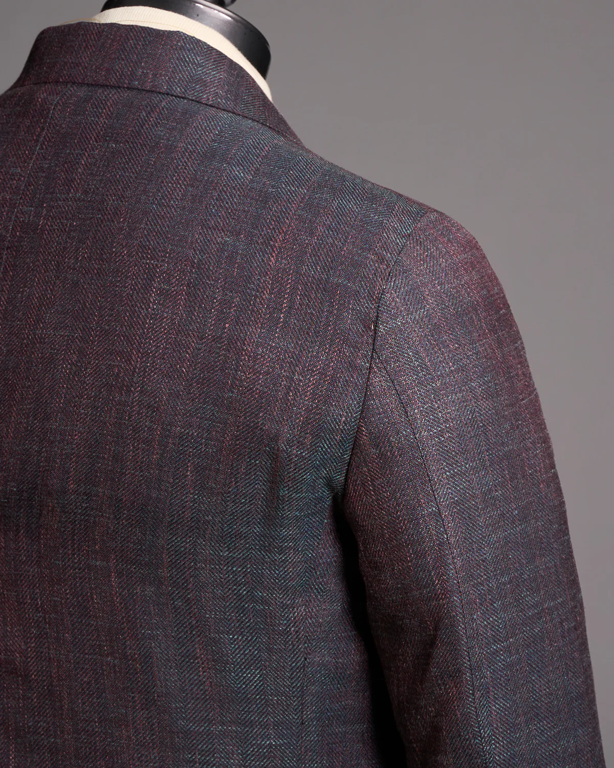 Salina Wool Silk & Linen Herrinbone Neopolitan Jacket - Image 4