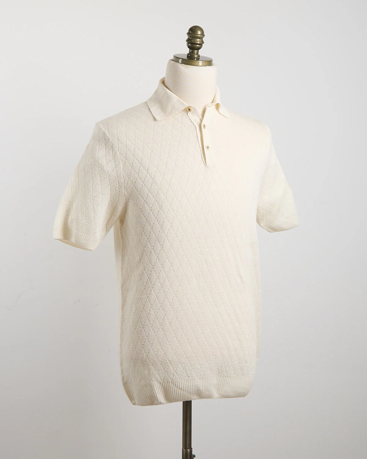 Tonal Diamond Jacquard Lightweight Polo