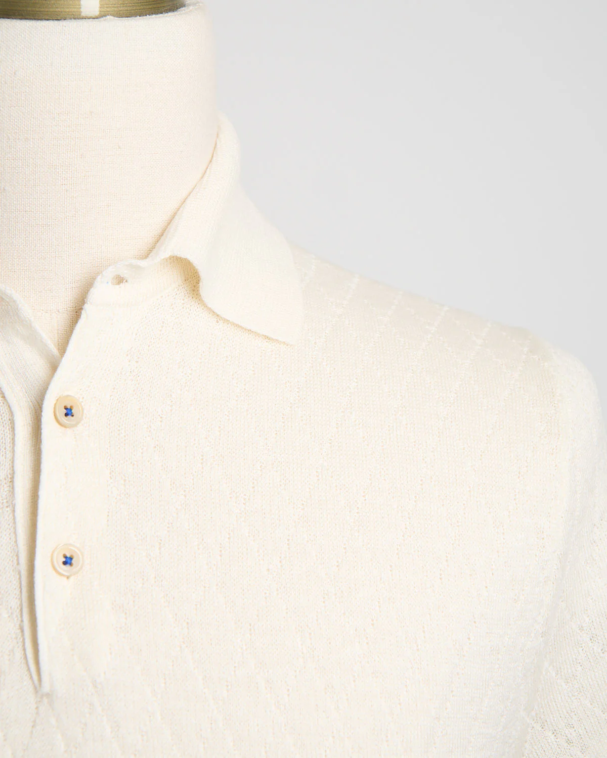 Tonal Diamond Jacquard Lightweight Polo - Image 2