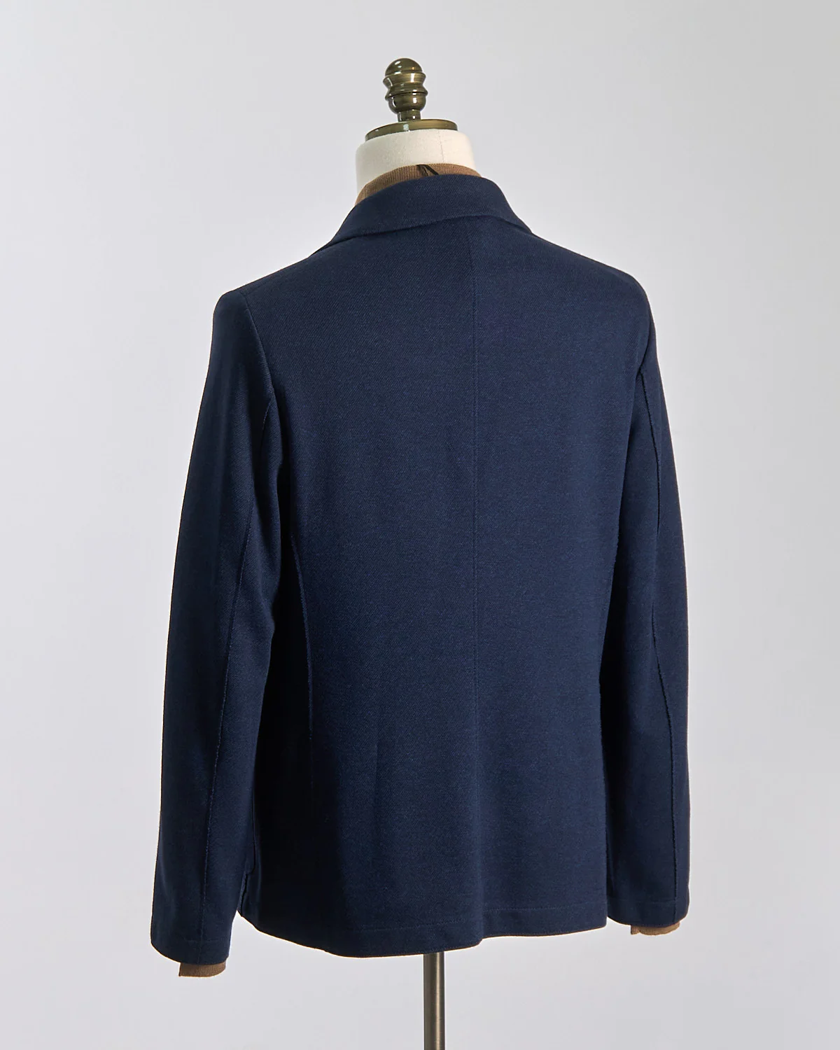 Double Breasted Peak Lapel Mini Twill Knit Sweater Blazer - Image 10